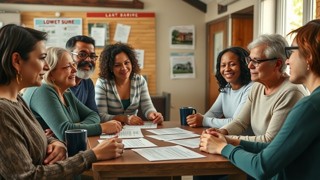 Diverse landlords and tenants discussing rent adjustments renters rights bill