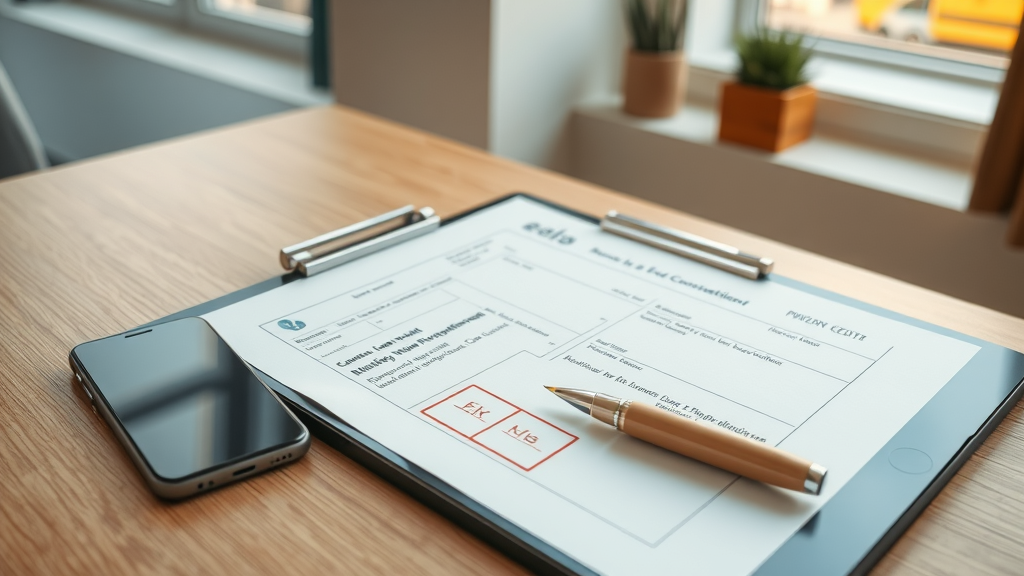 Modern property conveyancing checklist and documents on a legal desk