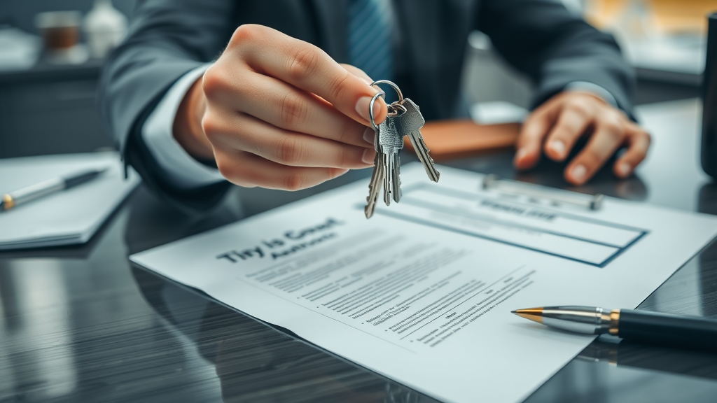 Handing over house keys after successful funding your property purchase