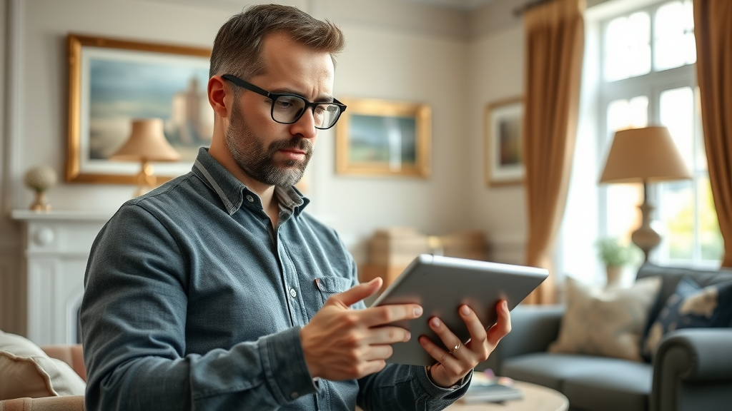 Surveyor examines interiors for residential property surveys in UK homes