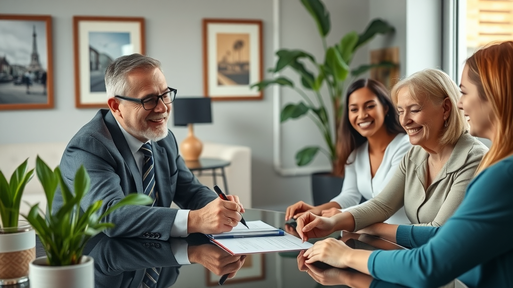 Solicitor guiding family through buying, selling, or transferring property process