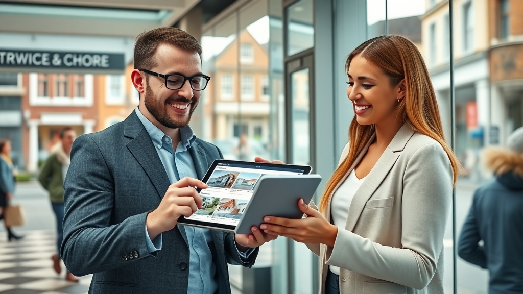 Local estate agent helping client master buying and selling your property