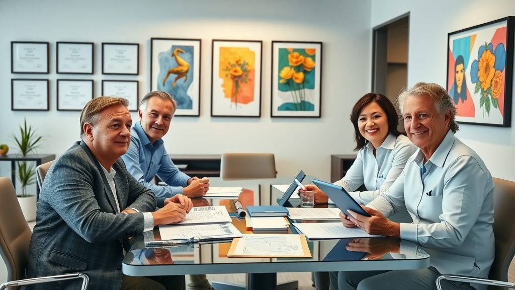 Estate agency team collaboratively going the extra mile for young client family